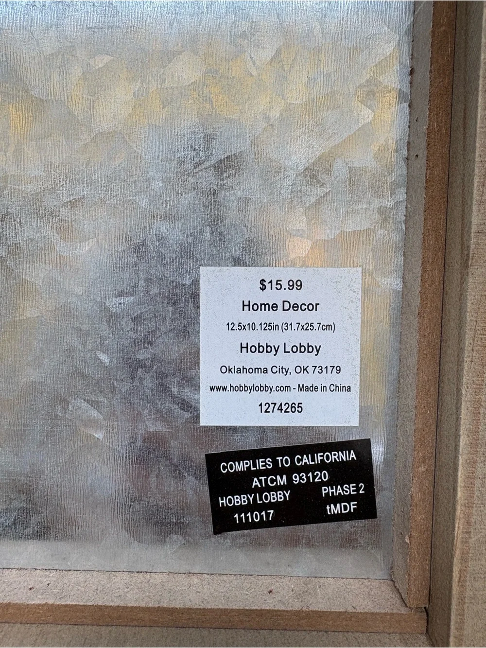 Hobby Lobby Silver and Brown Framed Home Decor Sign